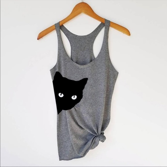 Graphic Kitty Tee In White & Grey Available - Picture 4 of 4